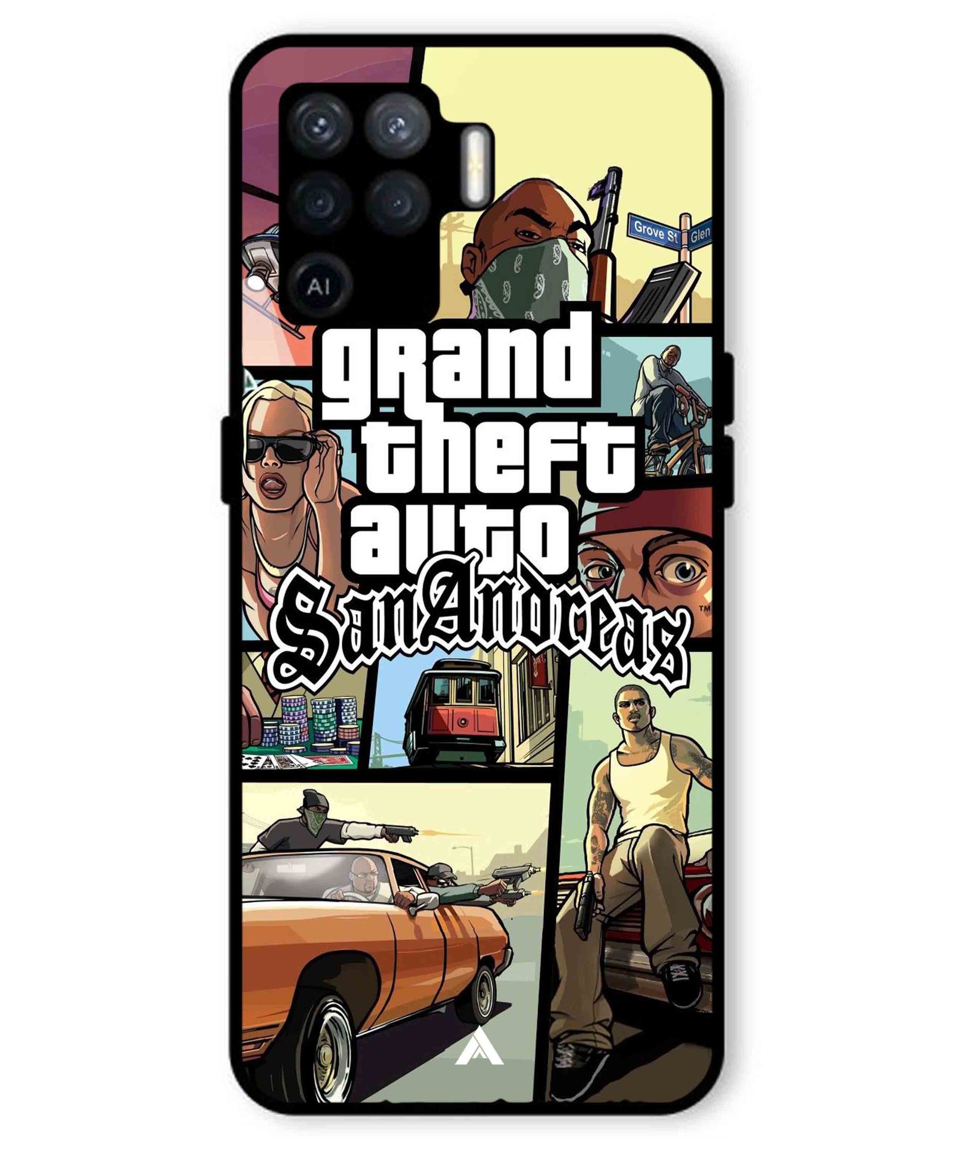 GTA San Andreas Game Metal Back Cover Phone Case for Oppo F19 Pro