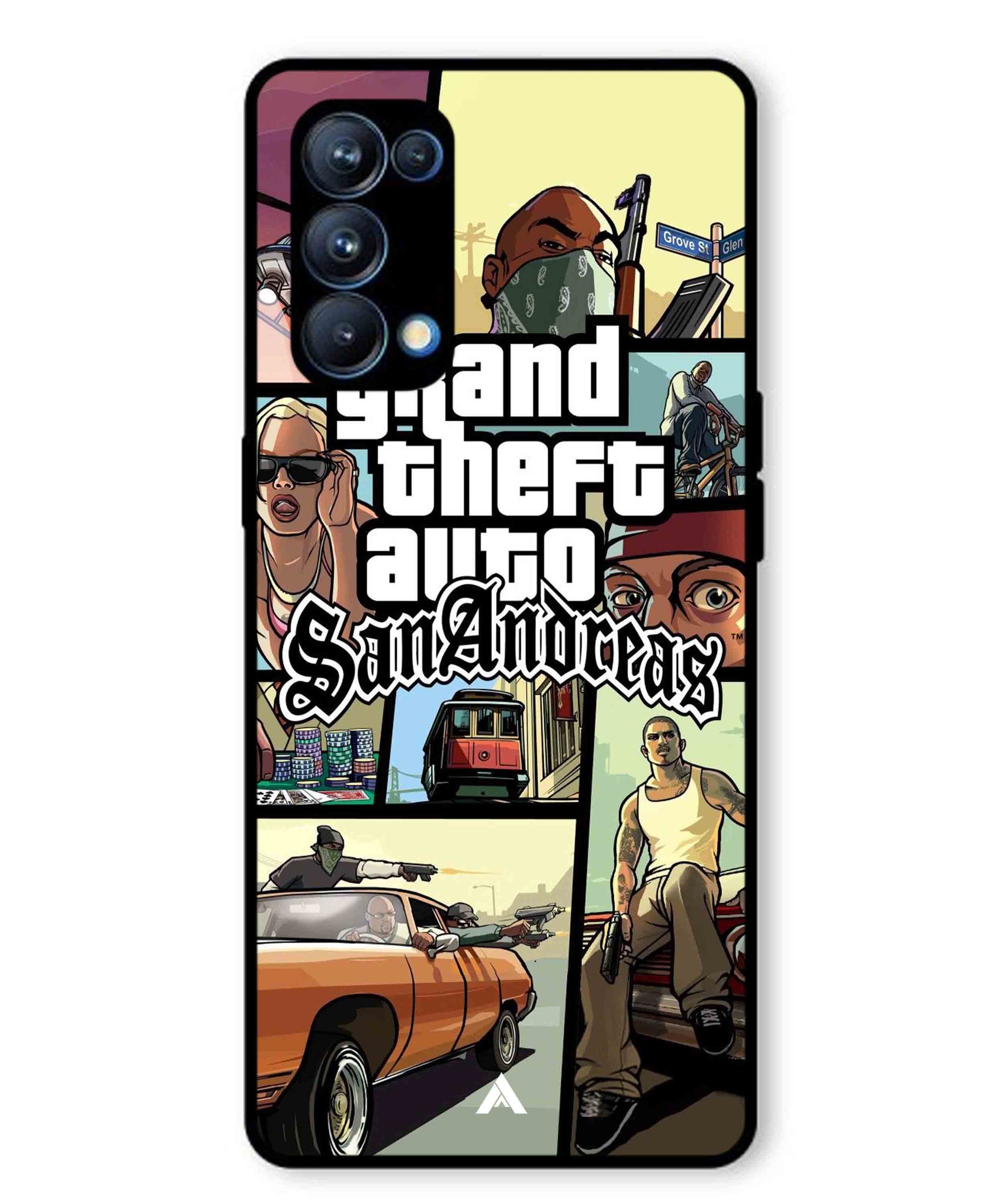 GTA San Andreas Game Metal Back Cover Phone Case for Oppo Reno 5 Pro