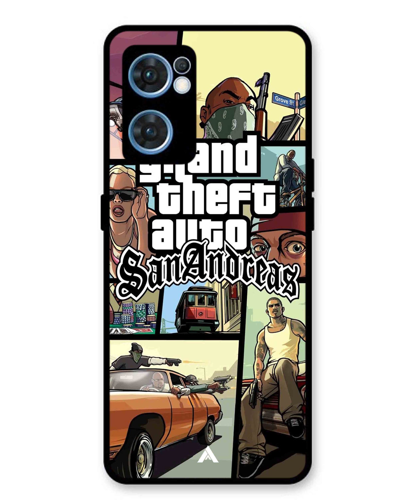 GTA San Andreas Game Metal Back Cover Phone Case for Oppo Reno 7 4G