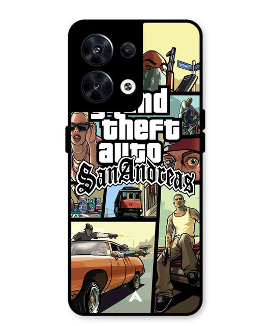 GTA San Andreas Game Metal Back Cover Phone Case for Oppo Reno 8