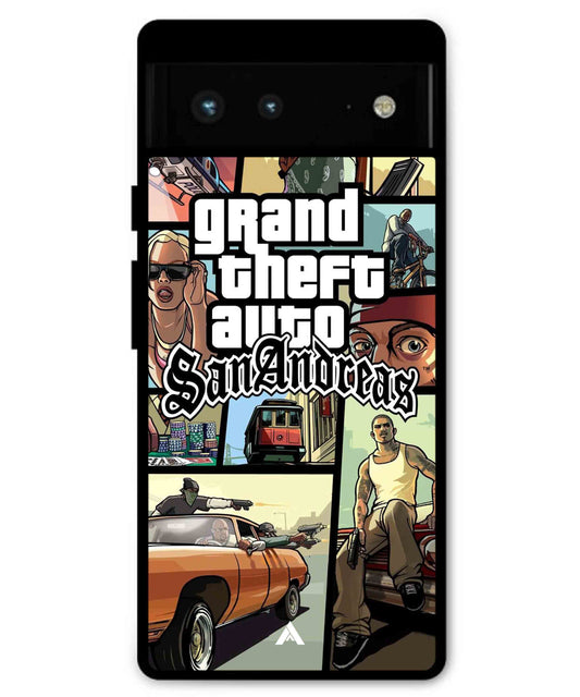 GTA San Andreas Game Metal Back Cover Phone Case for Pixel 6
