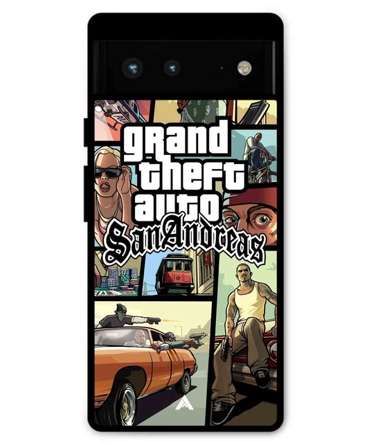 GTA San Andreas Game Metal Back Cover Phone Case for Pixel 6 Pro