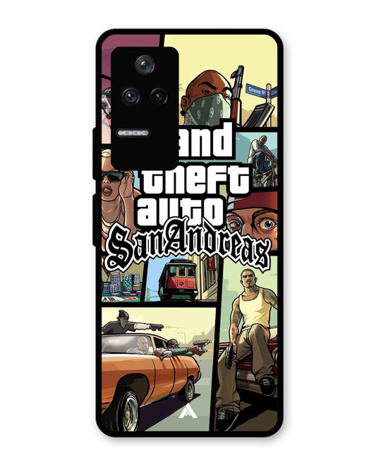 GTA San Andreas Game Metal Back Cover Phone Case for Poco F4