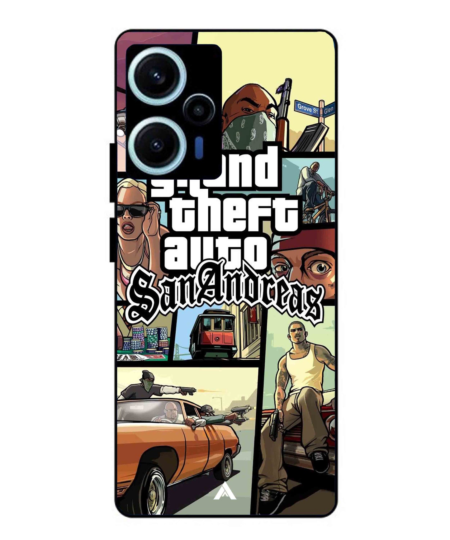 GTA San Andreas Game Metal Back Cover Phone Case for Poco F5