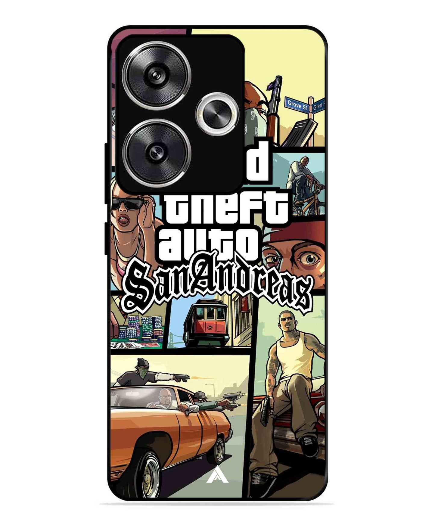GTA San Andreas Game Metal Back Cover Phone Case for Poco F6