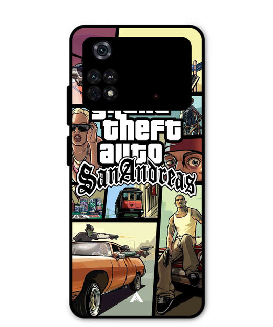 GTA San Andreas Game Metal Back Cover Phone Case for Poco M4 Pro 4G