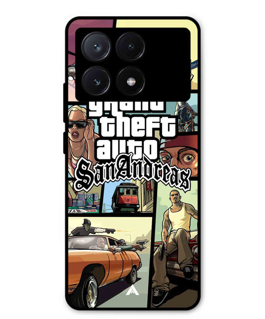 GTA San Andreas Game Metal Back Cover Phone Case for Poco X6 Pro
