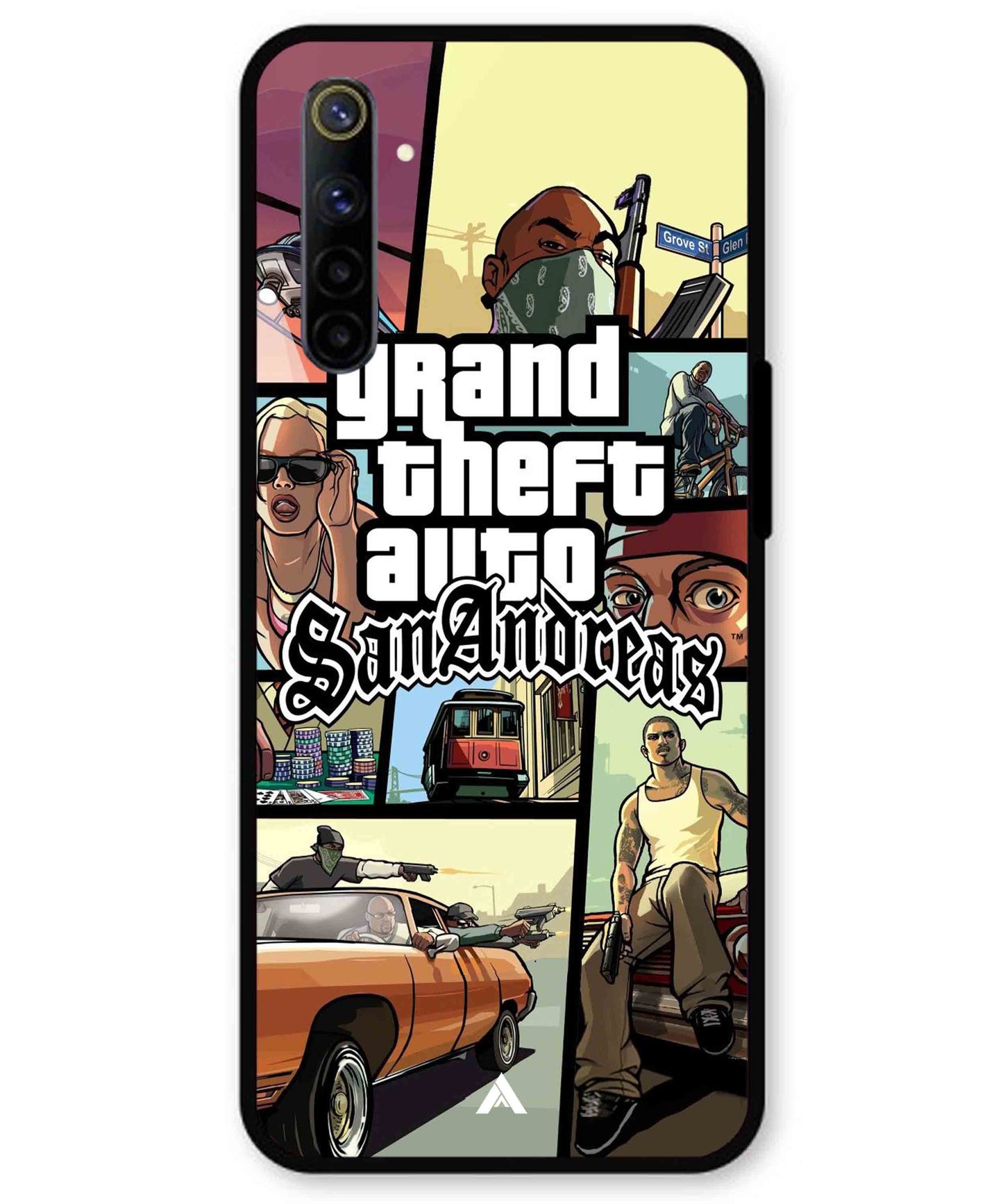 GTA San Andreas Game Metal Back Cover Phone Case for Realme 6