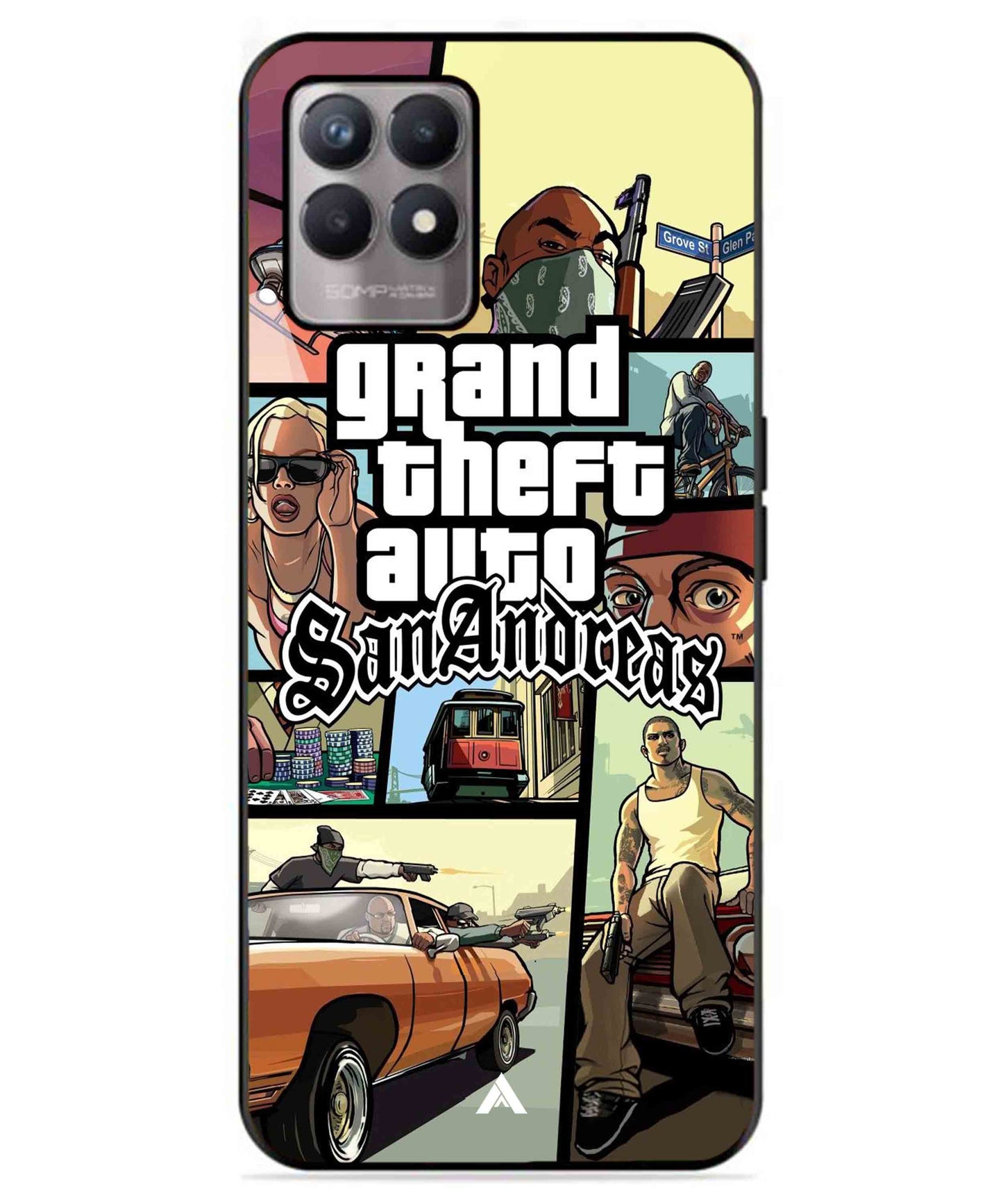 GTA San Andreas Game Metal Back Cover Phone Case for Realme 8 4G