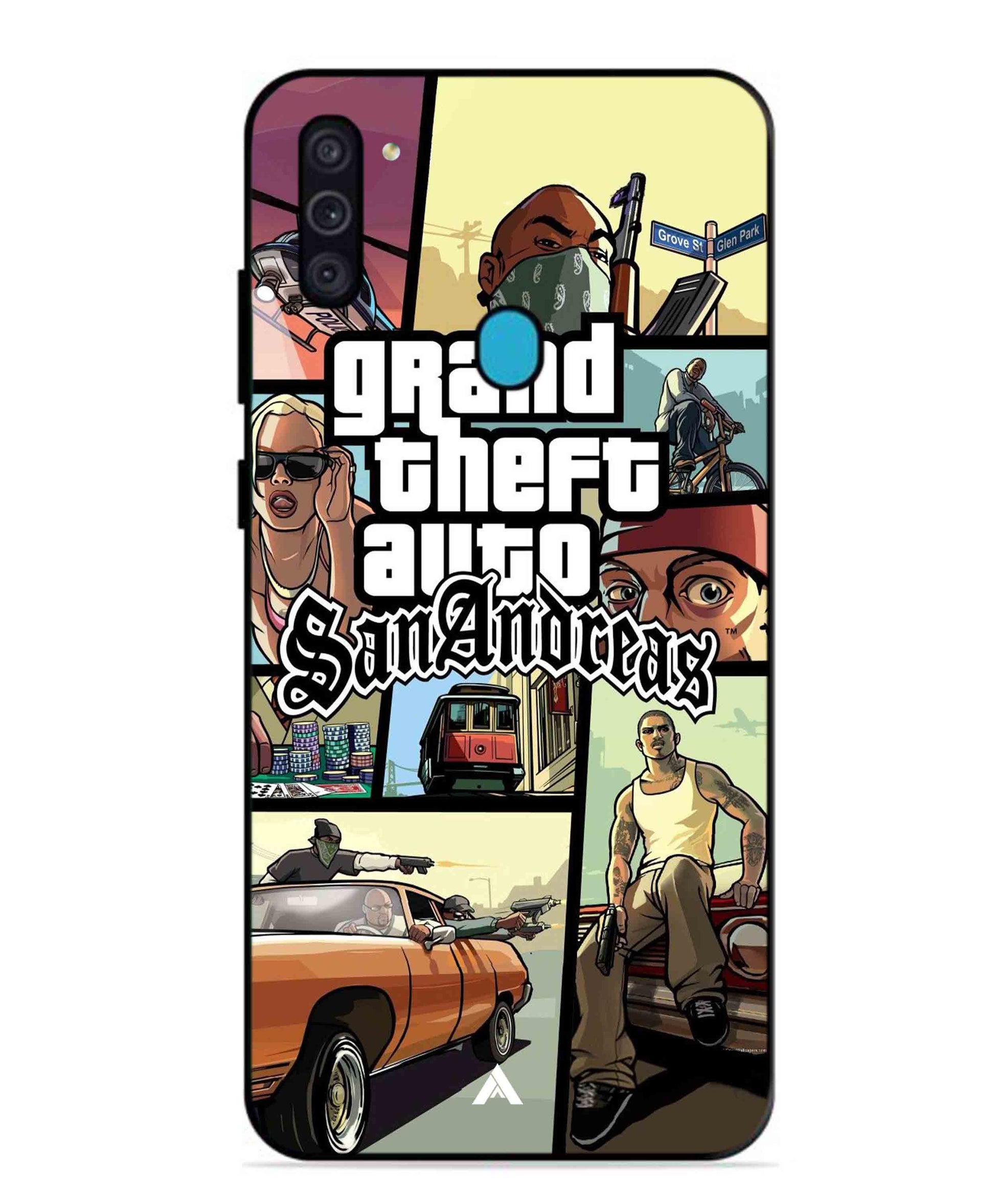 GTA San Andreas Game Metal Back Cover Phone Case for Samsung Galaxy M11