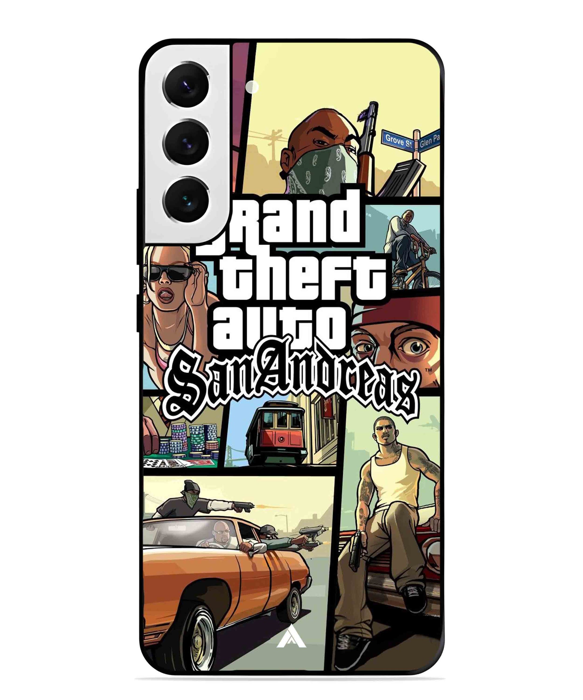 GTA San Andreas Game Metal Back Cover Phone Case for Samsung Galaxy S22 Plus