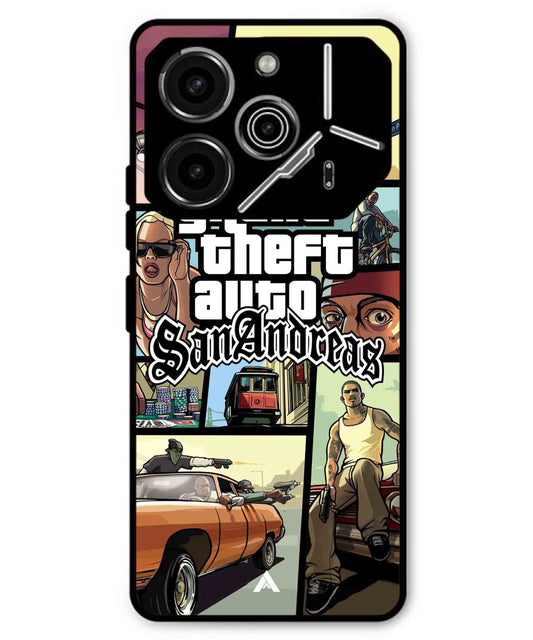GTA San Andreas Game Metal Back Cover Phone Case for Tecno Pova 6