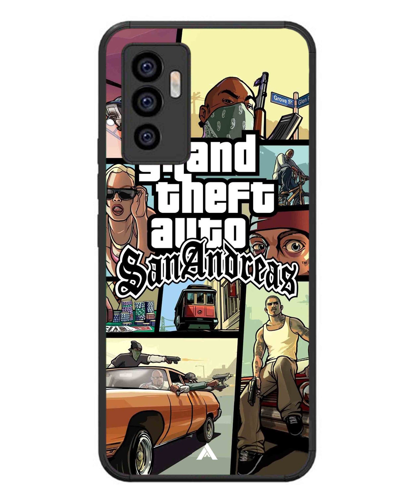 GTA San Andreas Game Metal Back Cover Phone Case for Vivo T1
