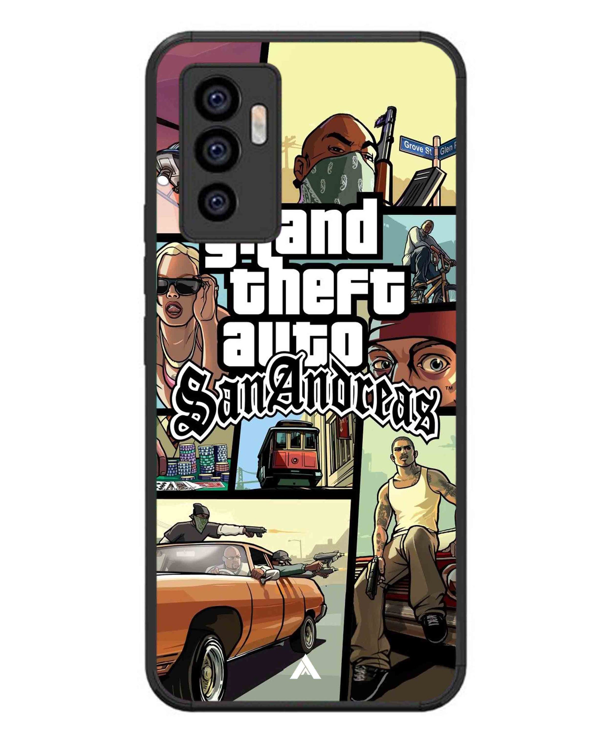 GTA San Andreas Game Metal Back Cover Phone Case for Vivo T1