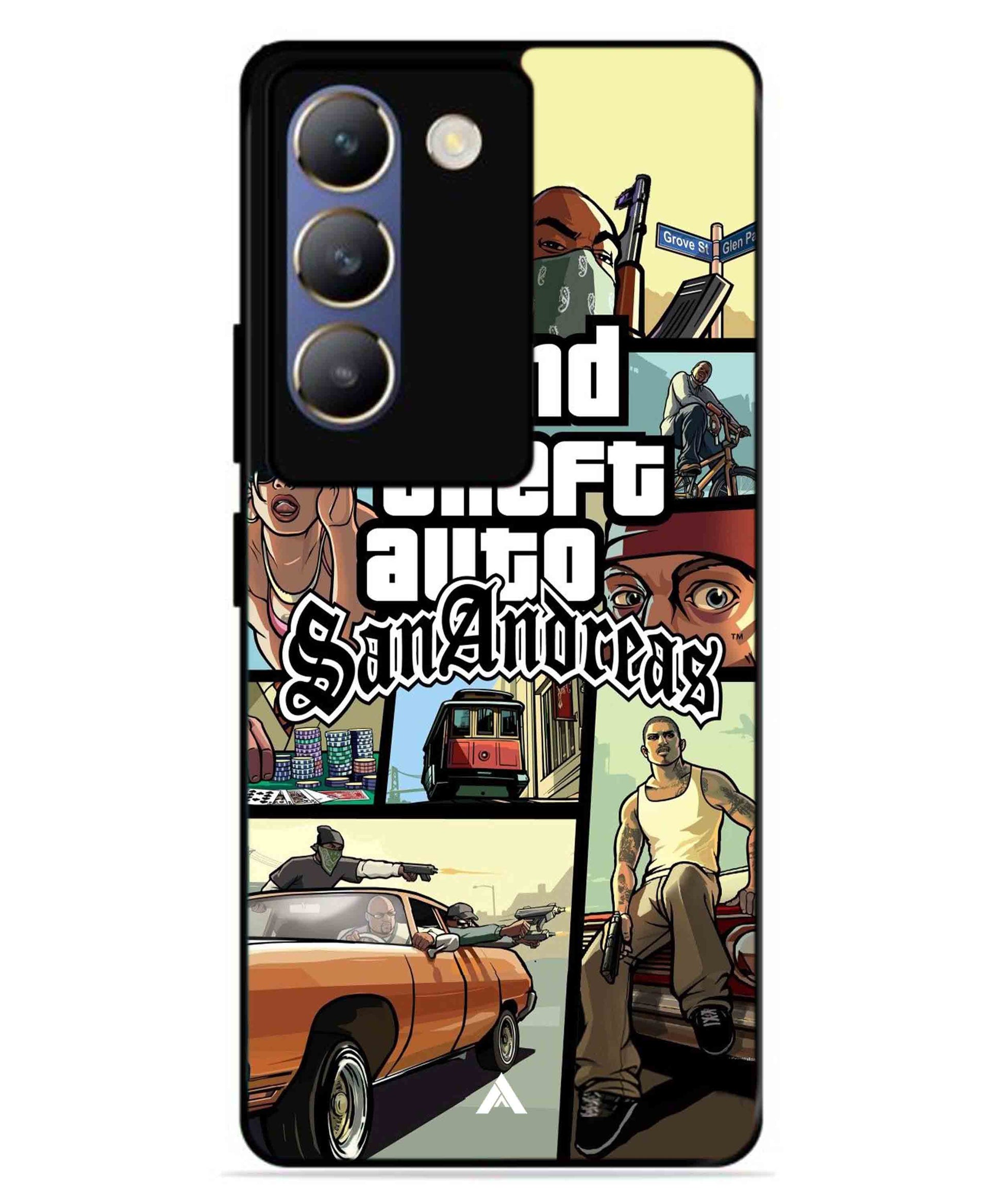 GTA San Andreas Game Metal Back Cover Phone Case for Vivo T3