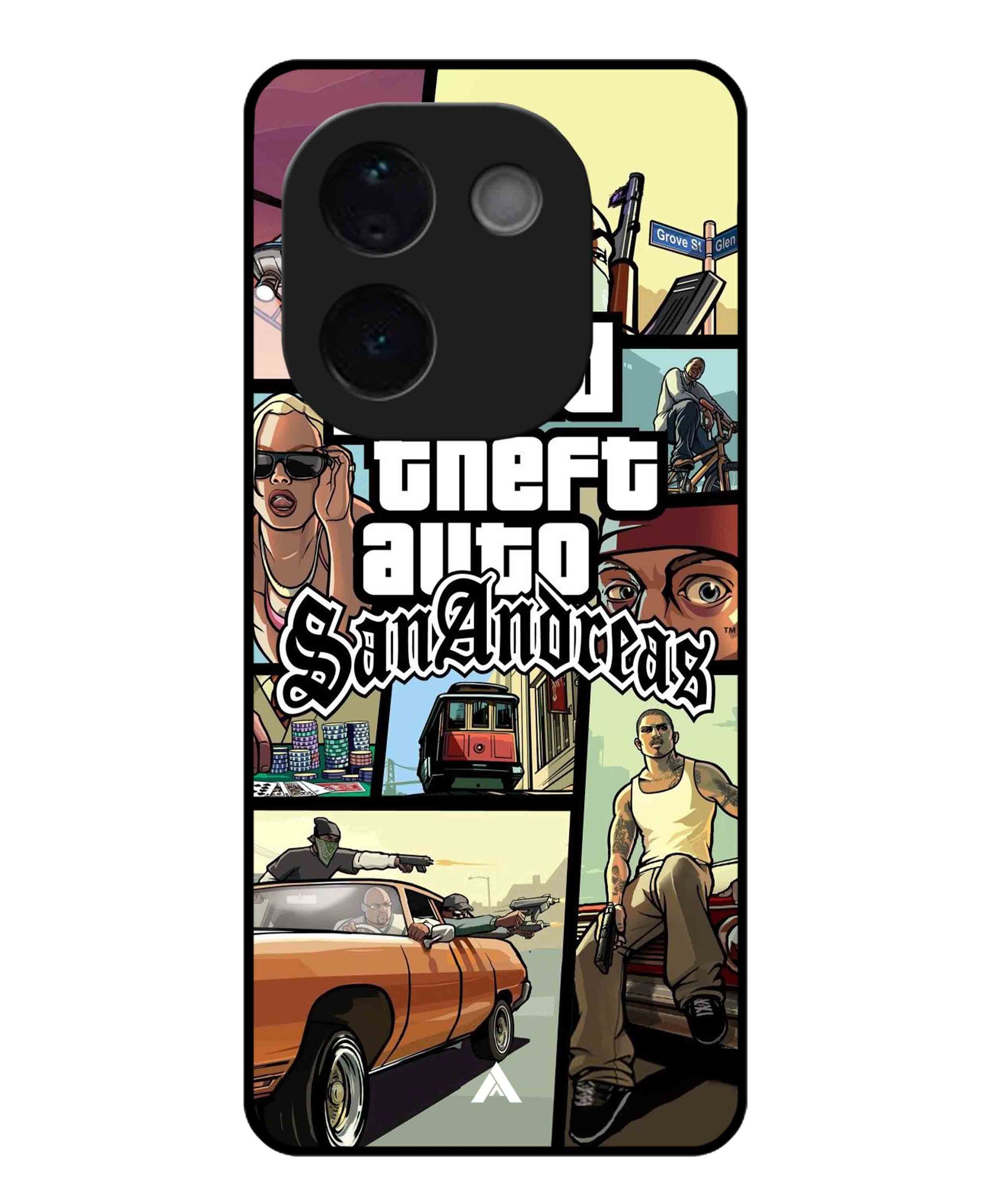 GTA San Andreas Game Metal Back Cover Phone Case for Vivo T3 Pro