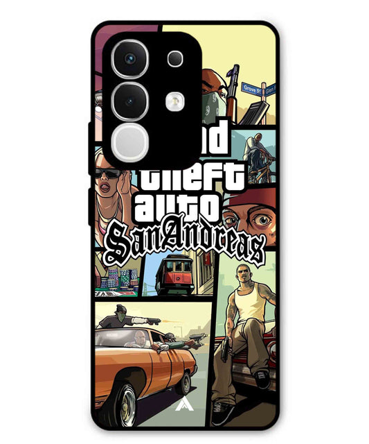 GTA San Andreas Game Metal Back Cover Phone Case for Vivo T4X