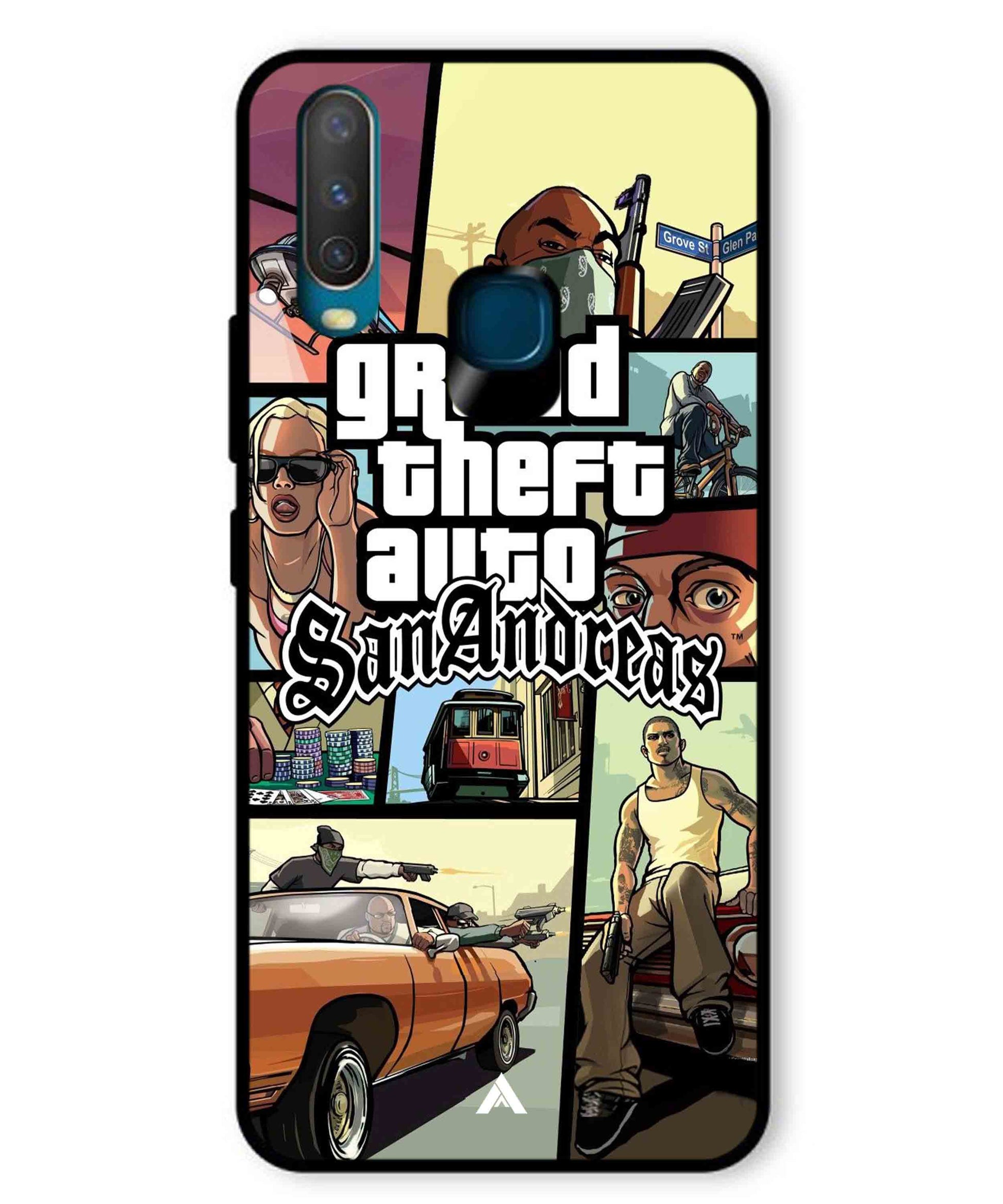 GTA San Andreas Game Metal Back Cover Phone Case for Vivo U10