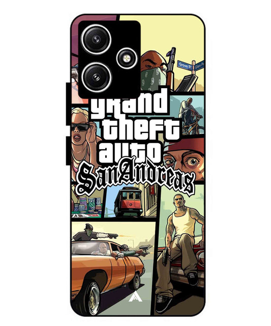GTA San Andreas Game Metal Back Cover Phone Case for Xiaomi Redmi 12 5G