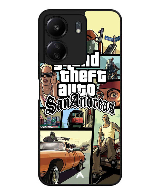 GTA San Andreas Game Metal Back Cover Phone Case for Xiaomi Redmi 13C 4G