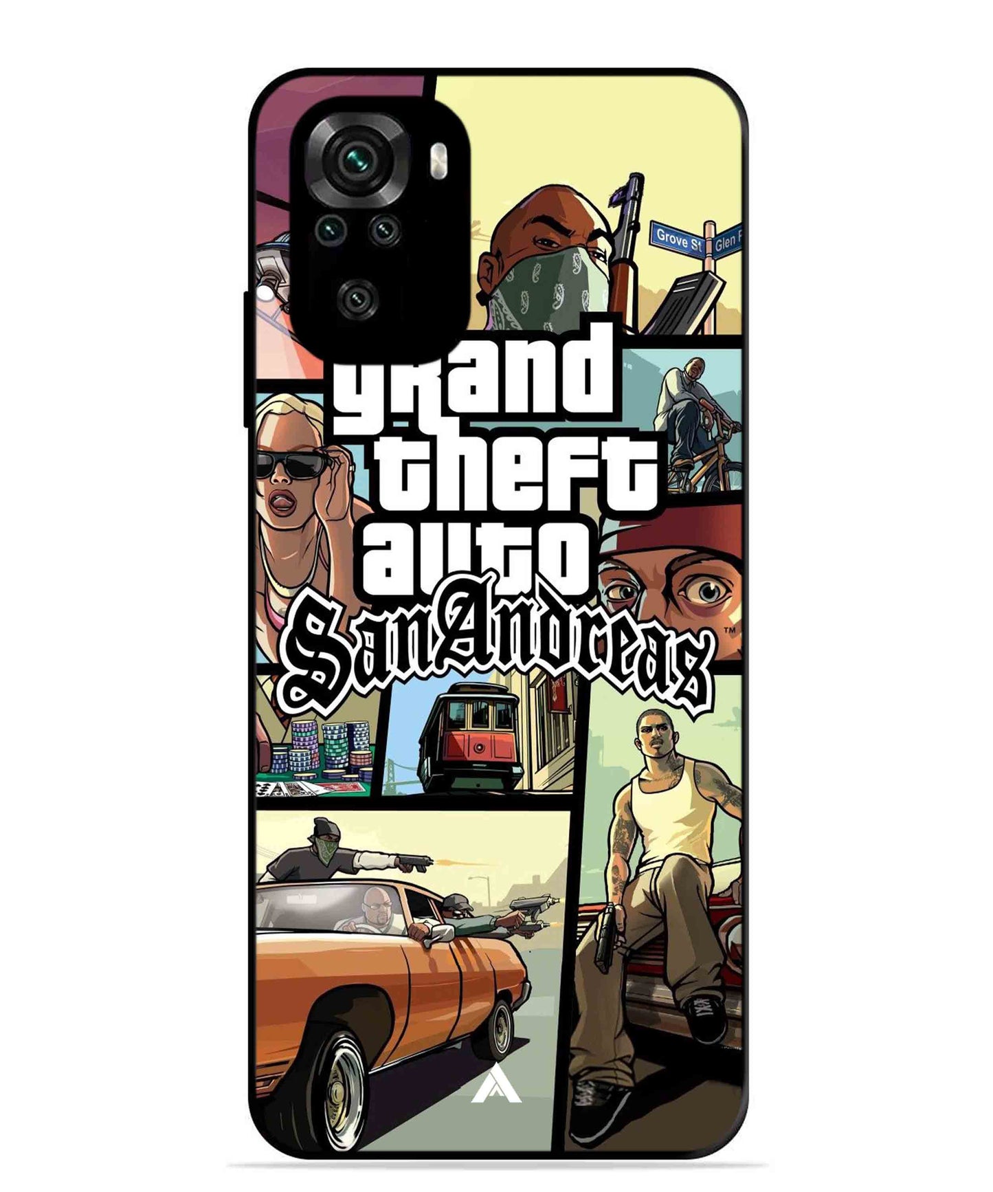 GTA San Andreas Game Metal Back Cover Phone Case for Xiaomi Redmi Note 10