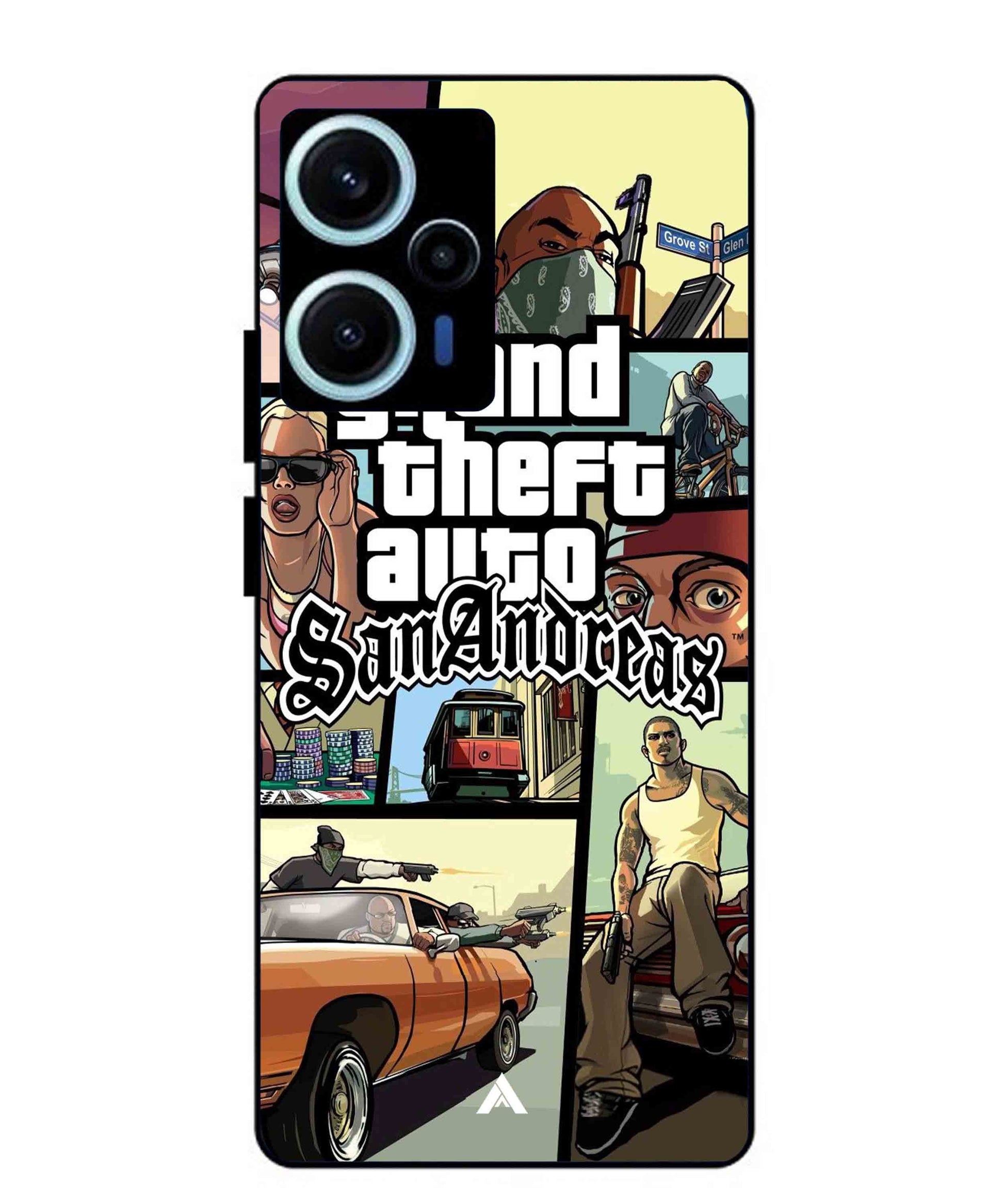 GTA San Andreas Game Metal Back Cover Phone Case for Xiaomi Redmi Note 12 Turbo