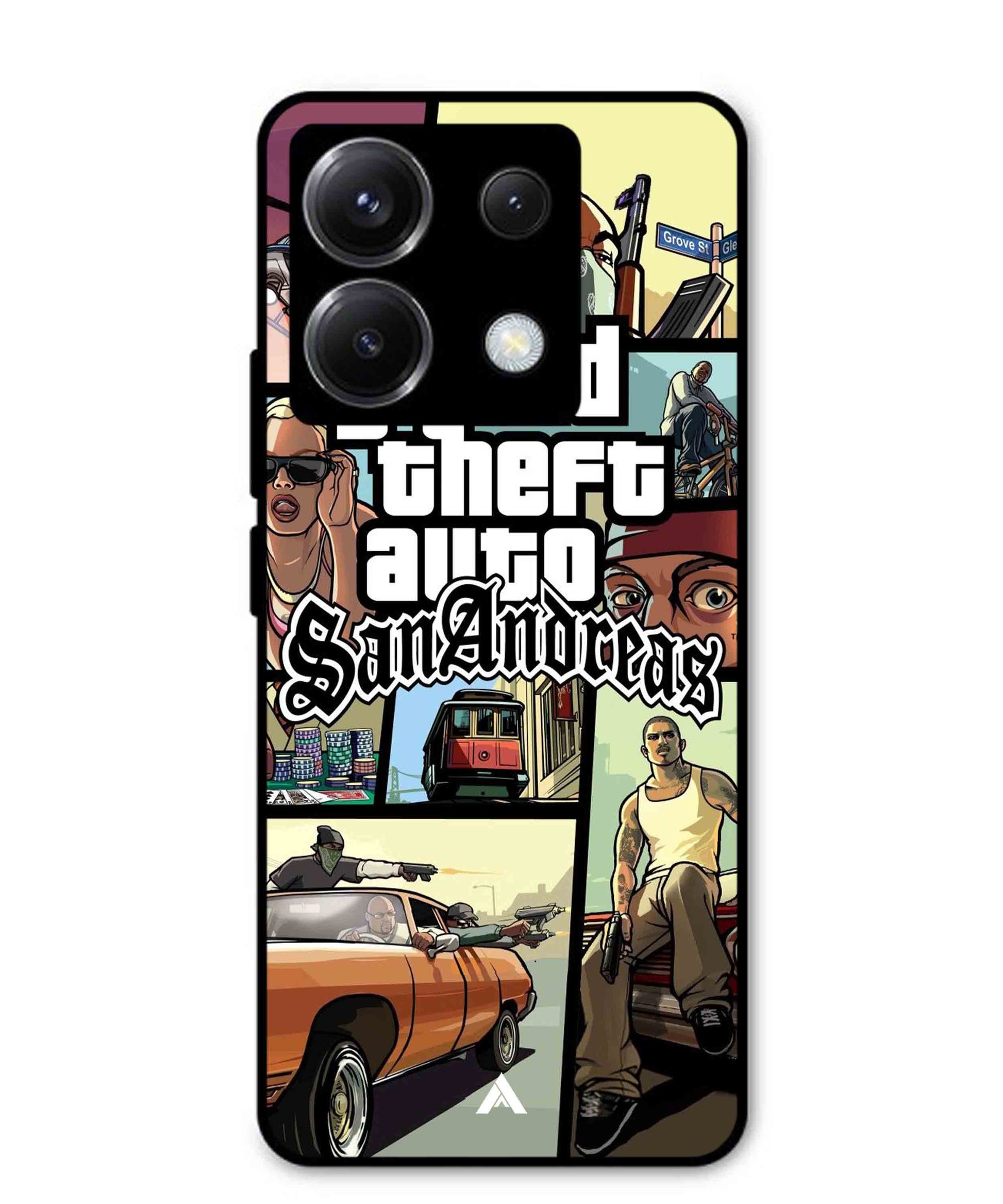 GTA San Andreas Game Metal Back Cover Phone Case for Xiaomi Redmi Note 13