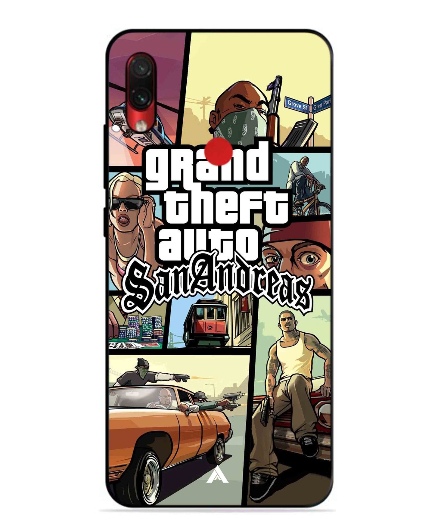 GTA San Andreas Game Metal Back Cover Phone Case for Xiaomi Redmi Note 7