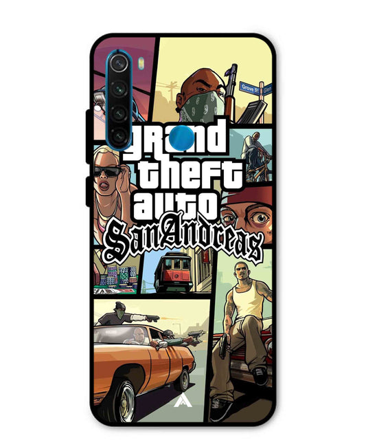 GTA San Andreas Game Metal Back Cover Phone Case for Xiaomi Redmi Note 8
