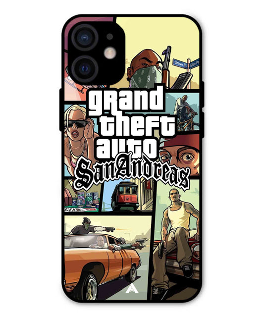 GTA San Andreas Game Metal Back Cover Phone Case for iPhone 12 Mini