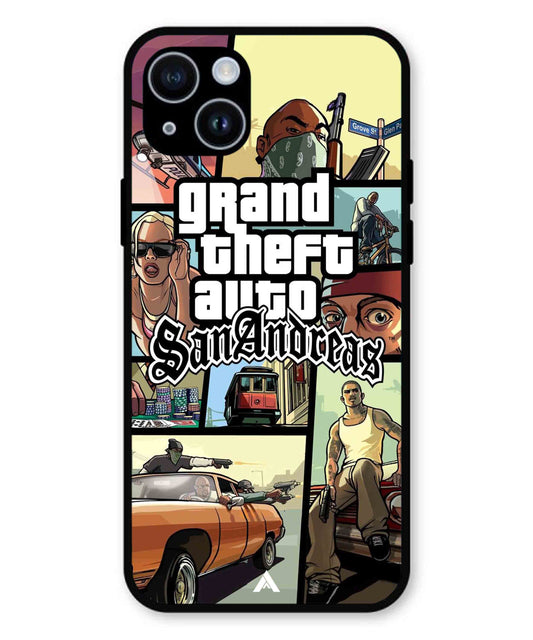 GTA San Andreas Game Metal Back Cover Phone Case for iPhone 15 Plus