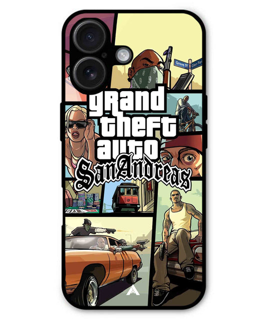 GTA San Andreas Game Metal Back Cover Phone Case for iPhone 16