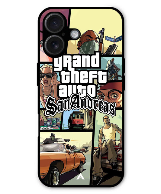 GTA San Andreas Game Metal Back Cover Phone Case for iPhone 16 Plus
