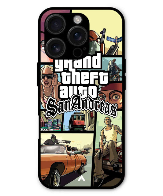GTA San Andreas Game Metal Back Cover Phone Case for iPhone 16 Pro