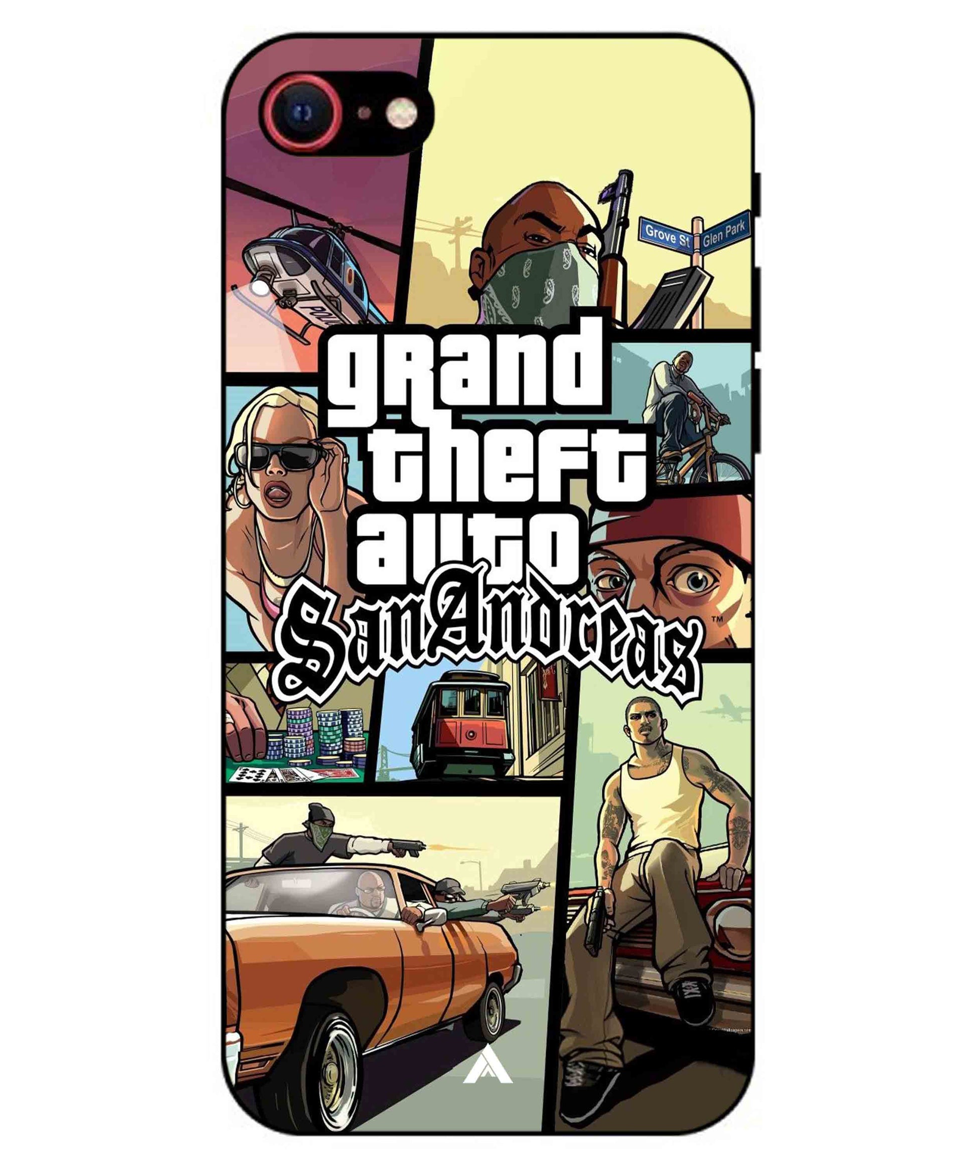GTA San Andreas Game Metal Back Cover Phone Case for iPhone 8