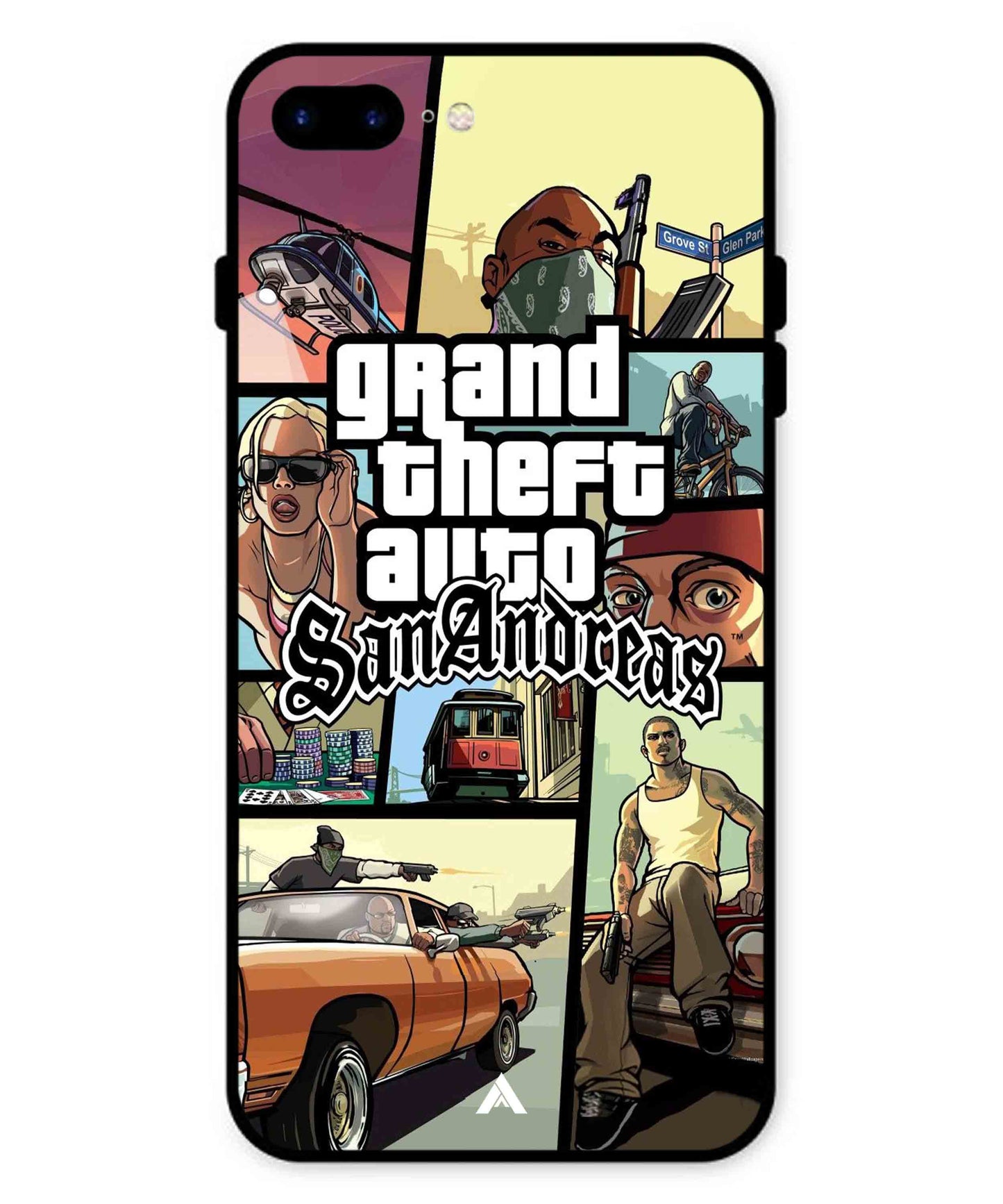 GTA San Andreas Game Metal Back Cover Phone Case for iPhone 8 Plus