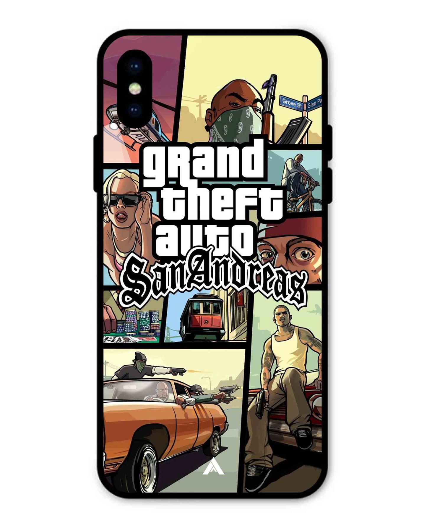 GTA San Andreas Game Metal Back Cover Phone Case for iPhone X