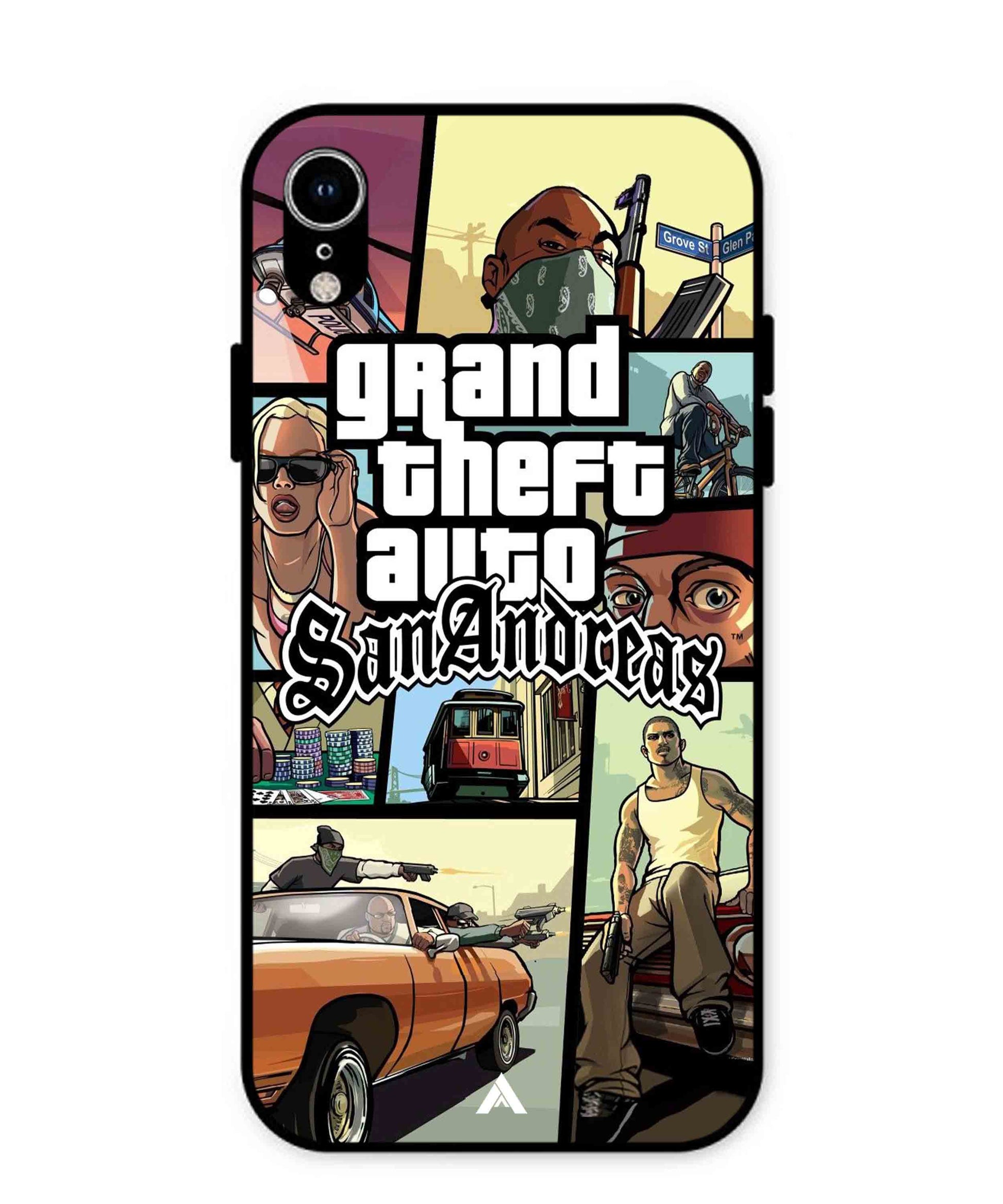 GTA San Andreas Game Metal Back Cover Phone Case for iPhone Xr