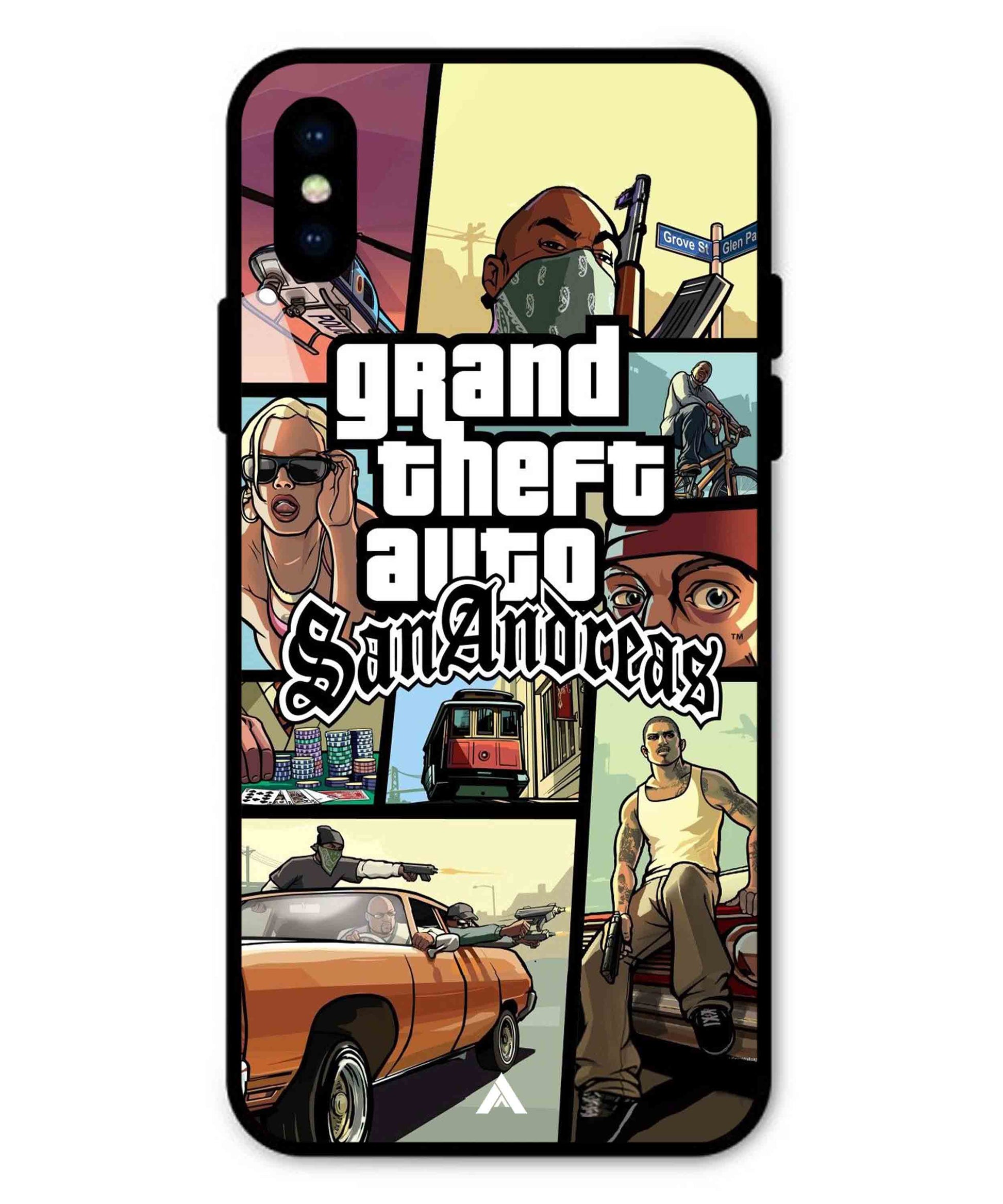 GTA San Andreas Game Metal Back Cover Phone Case for iPhone Xs