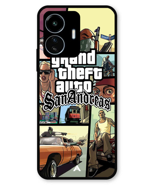 GTA San Andreas Game Metal Back Cover Phone Case for iQOO Z6 Lite