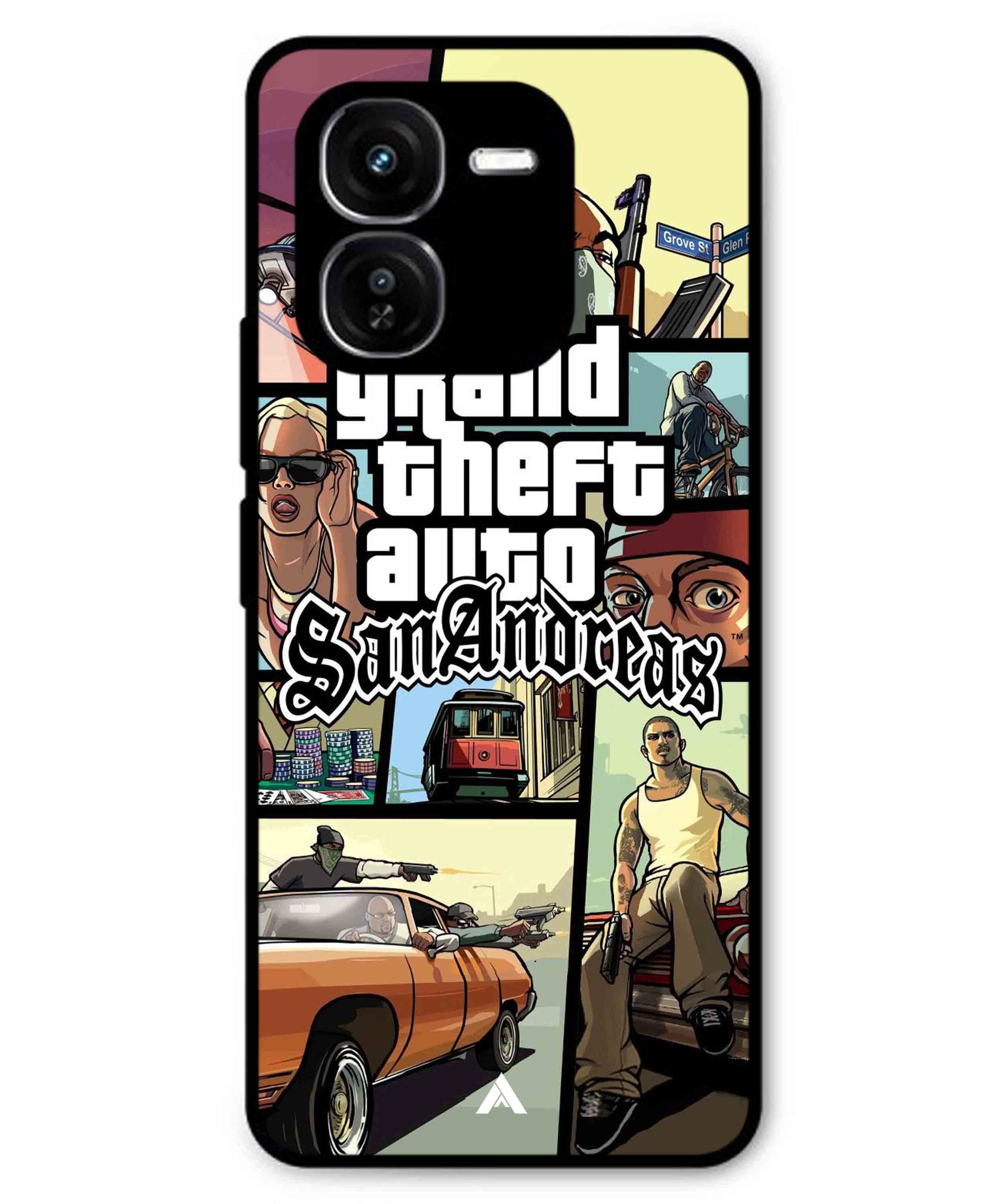 GTA San Andreas Game Metal Back Cover Phone Case for iQOO Z9x