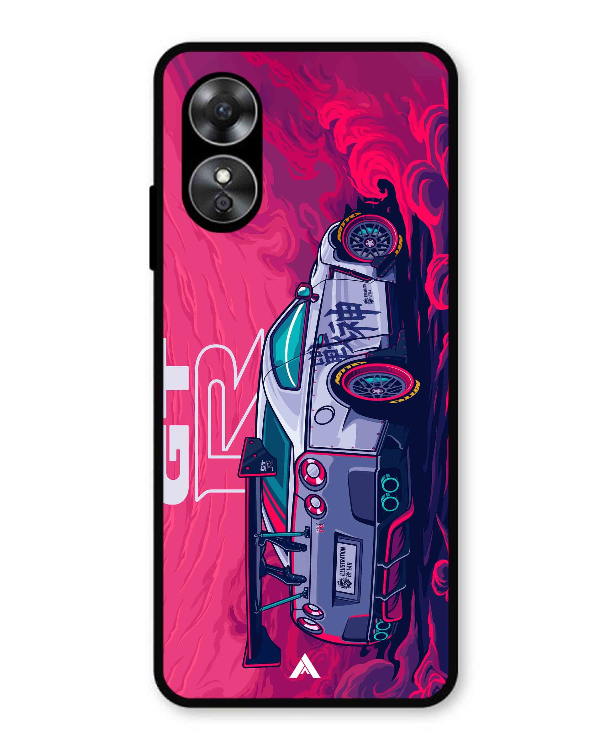 GTR Car Metal Back Cover Phone Case for Oppo A17K