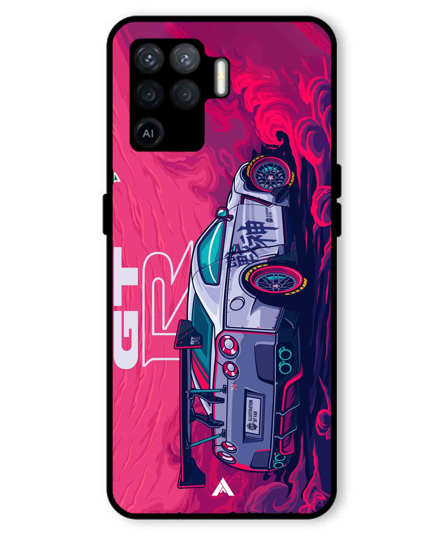 GTR Car Metal Back Cover Phone Case for Oppo F19 Pro