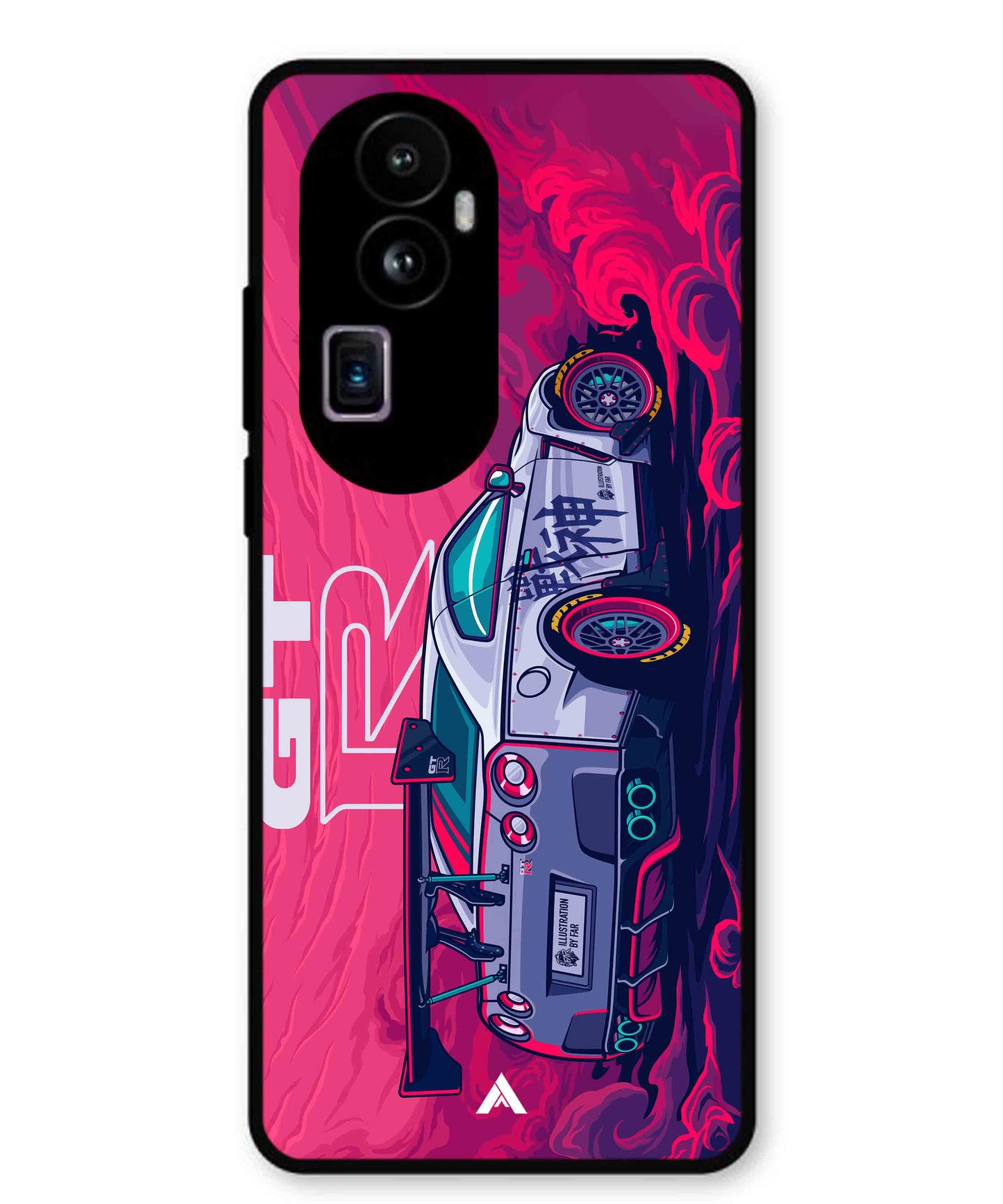 GTR Car Metal Back Cover Phone Case for Oppo Reno 10 Pro Plus