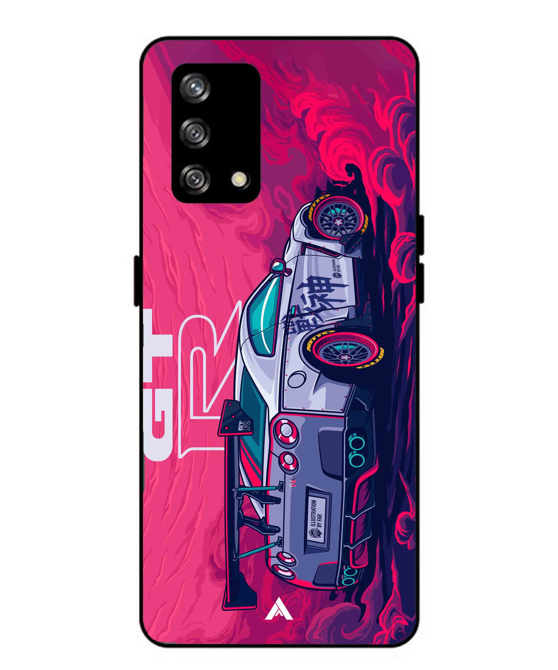 GTR Car Metal Back Cover Phone Case for Oppo Reno 4F
