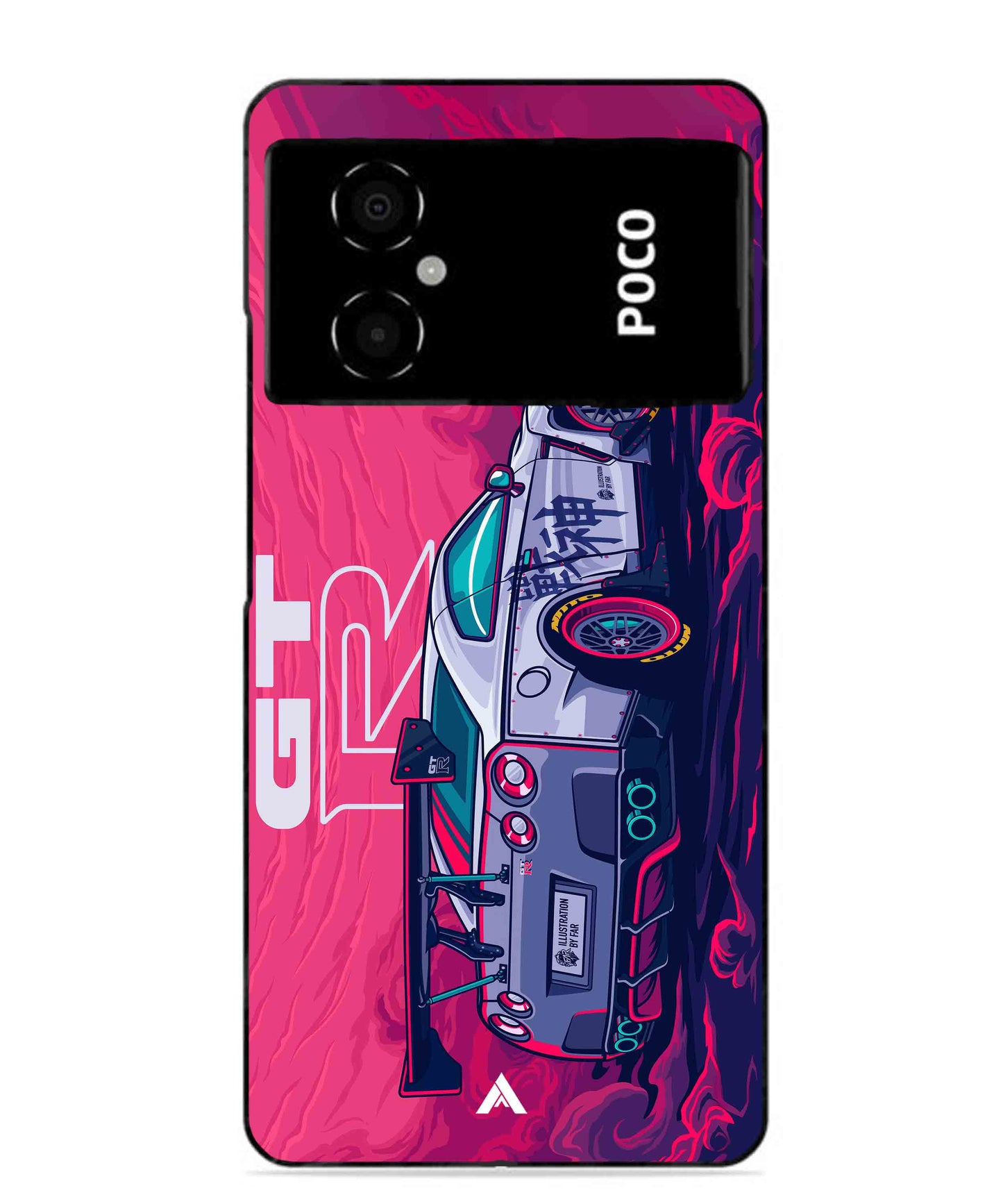 GTR Car Metal Back Cover Phone Case for Poco M4 5G