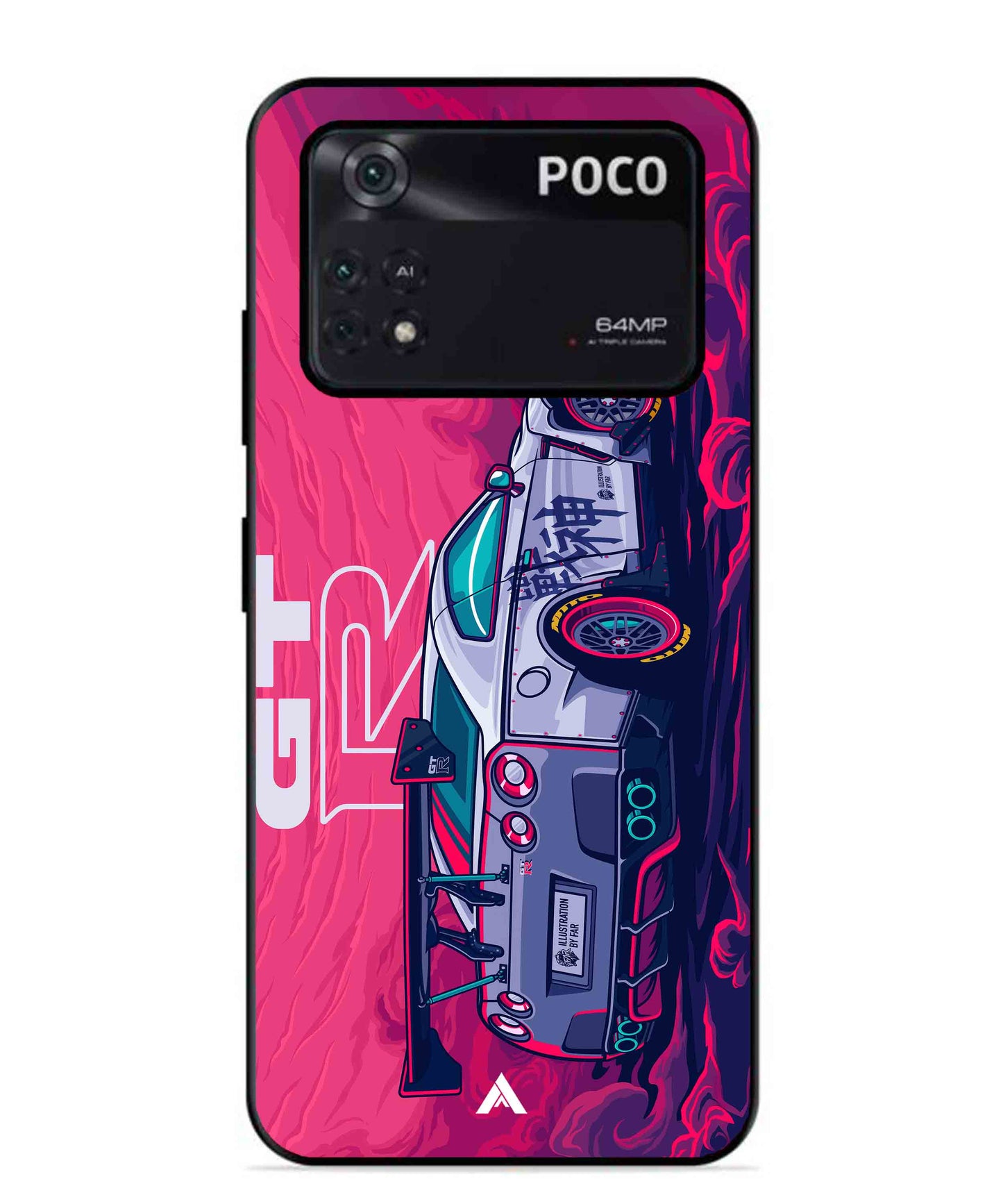 GTR Car Metal Back Cover Phone Case for Poco X4 Pro