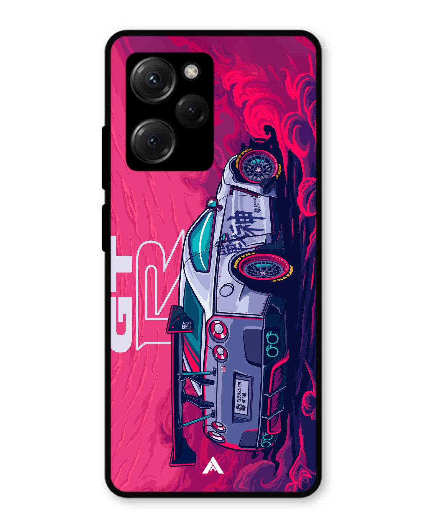 GTR Car Metal Back Cover Phone Case for Poco X5 Pro