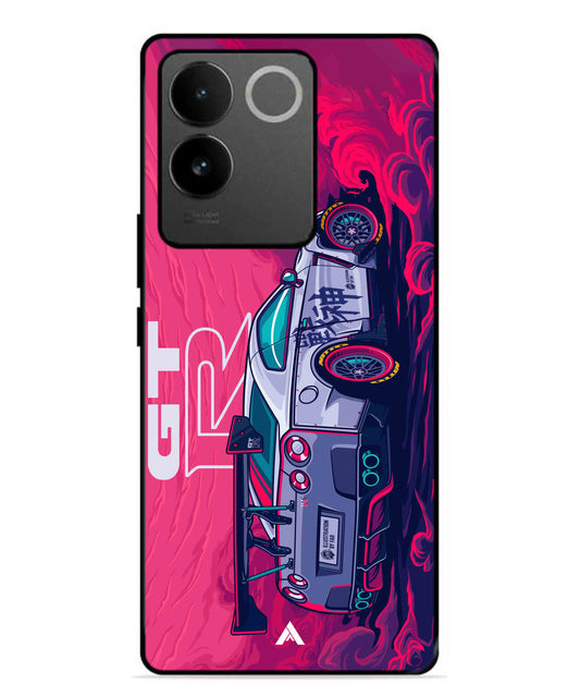 GTR Car Metal Back Cover Phone Case for Vivo T2 Pro