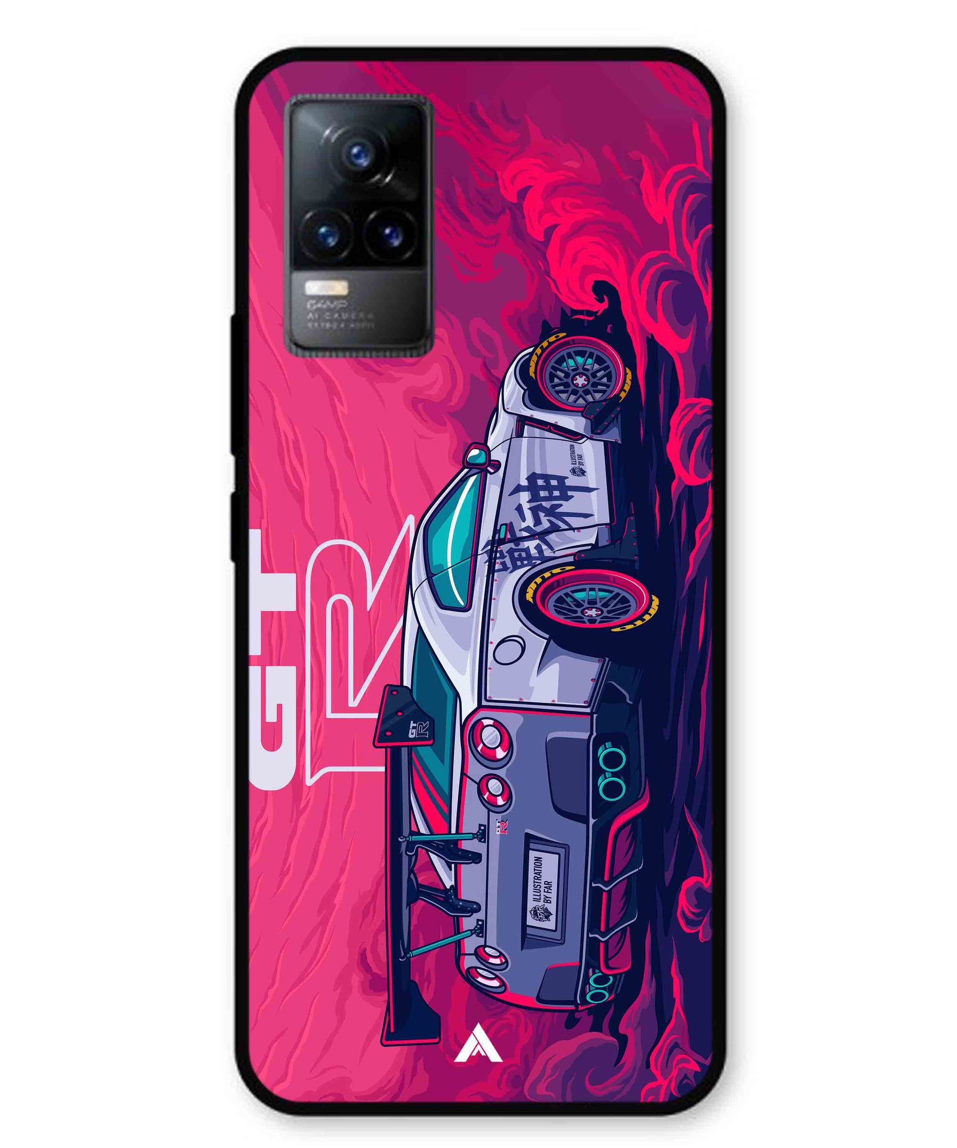 GTR Car Metal Back Cover Phone Case for Vivo v21e 4G